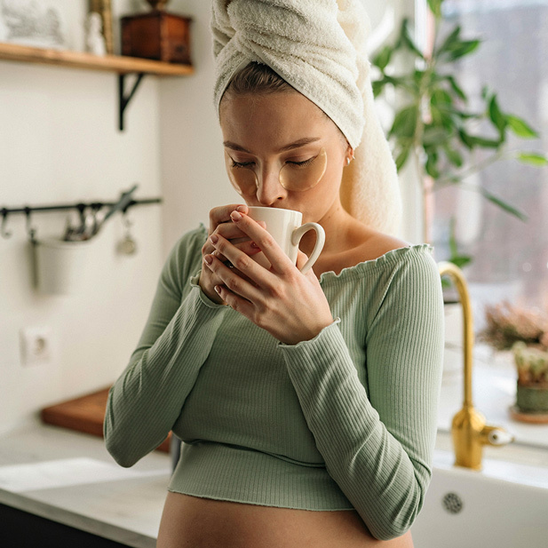 Femme enceinte après bain