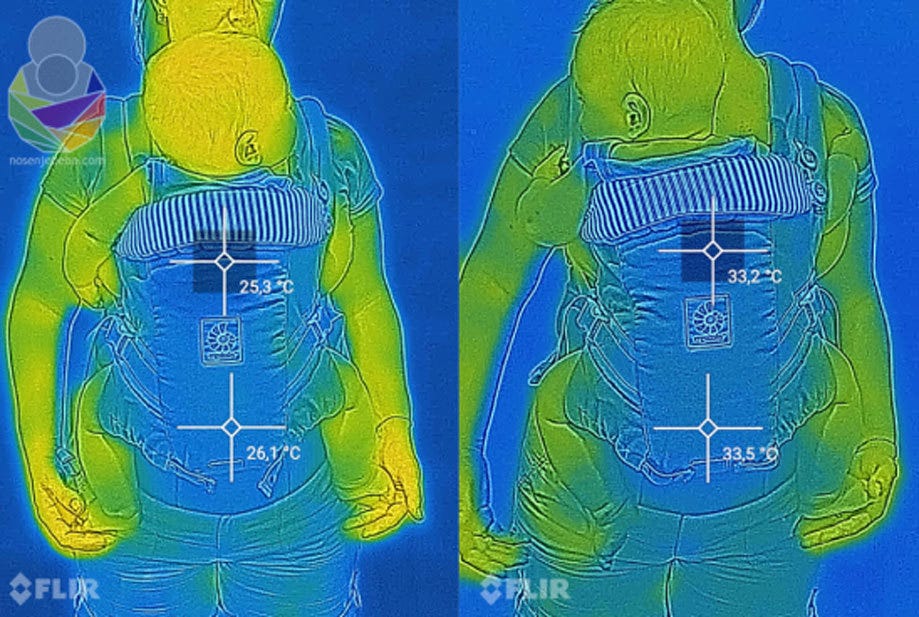 vision thermique après l'expérience de chaleur sur les portes bébé